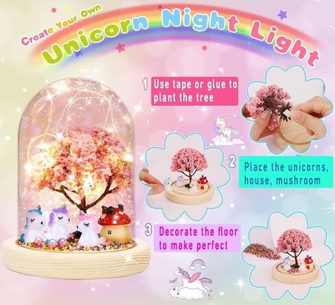 ضوء ليلي يونيكورن ، TCJJ DIY Night Light- اصنع نورًا ليليًا خاصًا به ، هدايا وحيدات للبنات ، وحيدات حورية البحر حرفة هدايا عيد ميلاد هدايا عيد الميلاد لمدة 4 ، 5 ، 6 ، 7 ، 8 سنوات الفتيات in Kuwait
