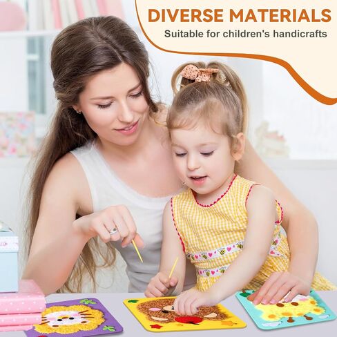 Vanttokeey DIY Embroidery Doll Set, 4pcs Cute Cartoon Animal Sewing Craft Kit Sewing Craft Kit Sewing Projects Yarn Board (Duckling + Piglet + Frog + Rabbit) in Kuwait