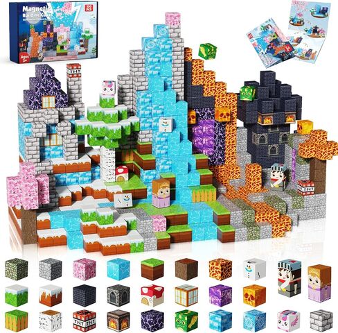 Magnetic Building Blocks - 150PCS Magnet Block Cubes Dark Hell Forest Castle, STEM Toy Building Sets for Kids Age 3+, Montessori Stacking Construction Toys Easter Gift for Boys Girls Age 4-8, 8-12 in Kuwait