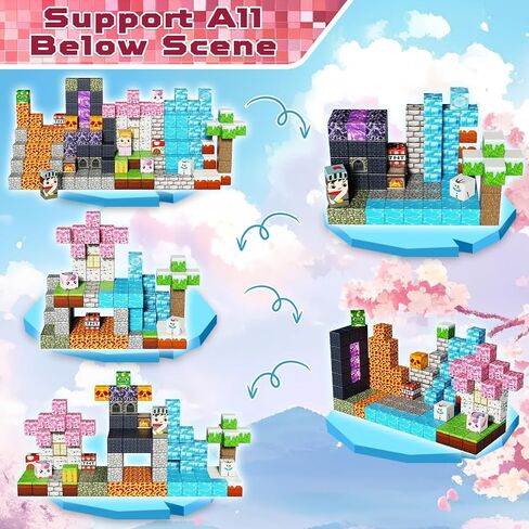 Magnetic Building Blocks - 150PCS Magnet Block Cubes Dark Hell Forest Castle, STEM Toy Building Sets for Kids Age 3+, Montessori Stacking Construction Toys Easter Gift for Boys Girls Age 4-8, 8-12 in Kuwait