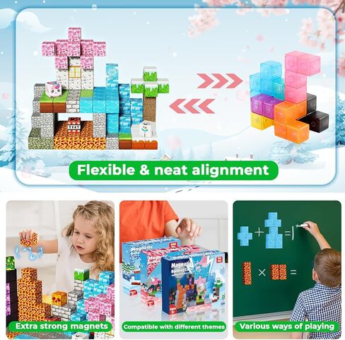 Magnetic Building Blocks - 150PCS Magnet Block Cubes Dark Hell Forest Castle, STEM Toy Building Sets for Kids Age 3+, Montessori Stacking Construction Toys Easter Gift for Boys Girls Age 4-8, 8-12 in Kuwait