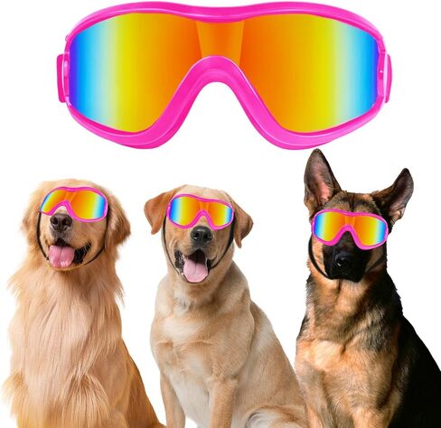 Tiny Pet Dog Sunglasses for Large Dogs - UV Protection Windproof Anti-Fog Dog Goggles PC Lens & PVC Frame, Adjustable Strap for Medium Breed Dogs in Kuwait