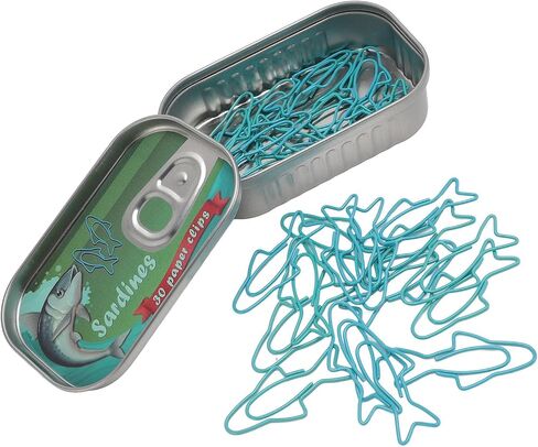 30 Pcs Cute Paper Clips, Fish Paper Clip Blue and Water Green Cute Shape, Paper Clips Cute, Paper Clip Holder, Cute Paper Clips, Sardine Fun Paper Clips, Paper Clip Holder in Saudi Arabia