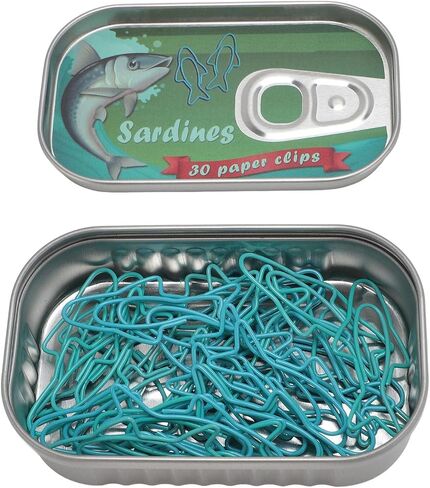 30 Pcs Cute Paper Clips, Fish Paper Clip Blue and Water Green Cute Shape, Paper Clips Cute, Paper Clip Holder, Cute Paper Clips, Sardine Fun Paper Clips, Paper Clip Holder in Saudi Arabia