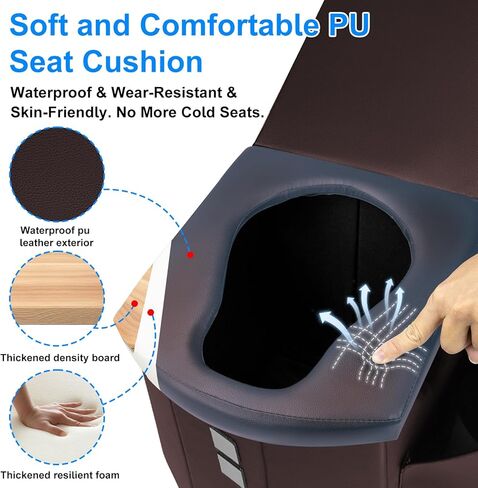 Brarvagur XL Portable Camping Toilets for Adults and Kids, Outdoor Toilet with Lid for Camping, PU Leather Tall Travel Folding Toilet for Trucks Hiking, RoadTrip, Car, Tent and Beach in Saudi Arabia