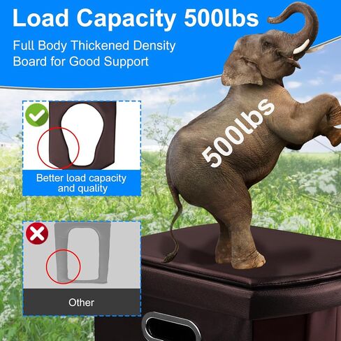 Brarvagur XL Portable Camping Toilets for Adults and Kids, Outdoor Toilet with Lid for Camping, PU Leather Tall Travel Folding Toilet for Trucks Hiking, RoadTrip, Car, Tent and Beach in Saudi Arabia