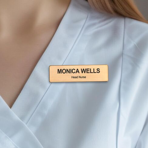 شارات علامة الاسم المحفورة المخصصة - تحديد هوية مخصصة مع لوحات الدعم أو الدعم المغناطيسي للأعمال والموظفين ، نحت اسمك أو شعارك ، بحجم 0.8'x2.8 '' ' in Saudi Arabia