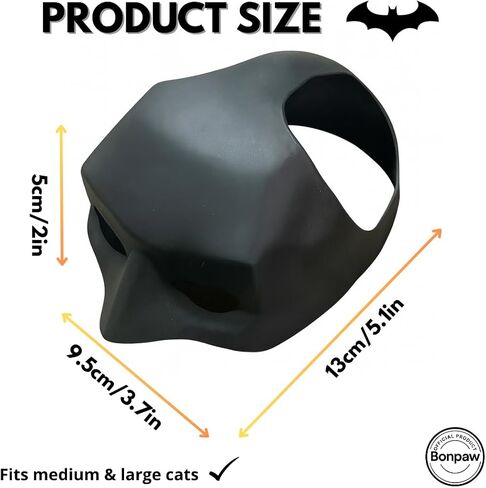 Halloween Cat Mask – Superhero Style Costume for Cats – Soft & Adjustable – One Size 13cm Pet Accessories in Saudi Arabia