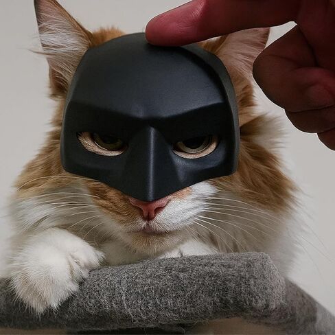 Halloween Cat Mask – Superhero Style Costume for Cats – Soft & Adjustable – One Size 13cm Pet Accessories in Saudi Arabia