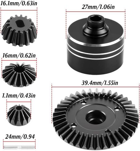 GLOBACT RC Differential 7075 Aluminium for Tamiya 1/10 XV02 TT02 TT02B Differential Upgrades Parts (Red) in Saudi Arabia