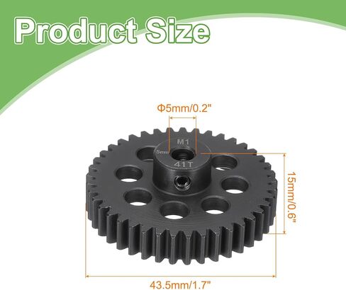 مجموعة تروس Meccanixity Steel M1 41T 5 مم تروس محرك رمح لسيارات RC Pract Truck Drift Part ، Black in Saudi Arabia