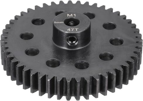 MECCANIXITY Steel M1 Gear Set 47T 5mm Shaft Motor Gears for RC Vehicles Truck Drift Car Part, Black in Saudi Arabia