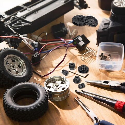 MECCANIXITY Steel M1 Gear Set 47T 5mm Shaft Motor Gears for RC Vehicles Truck Drift Car Part, Black in Saudi Arabia