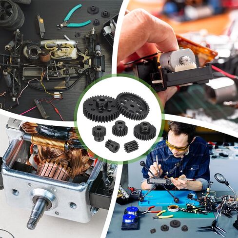 MECCANIXITY Steel M1 Gear Set 47T 5mm Shaft Motor Gears for RC Vehicles Truck Drift Car Part, Black in Saudi Arabia