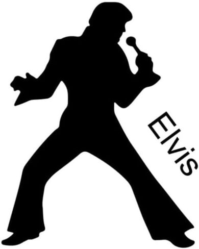 Elvis Wall Decal, Elvis The King Wall Sticker, Music Room Vinyl Decor, Elvis decal, Rock & Roll, Music Art Mural, Music City, Elvis Presley Print 110 (8 inches wide X 10 inches tall) in Saudi Arabia