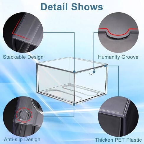 BTSKY CLEAR 3 × 5 بوصة فهرس مخزّن درج بطاقة فهرس بلاستيكي لمكتب مكتب Notecard Box وصفة بطاقات وميضات ، وصفة ، وصفة تخزين مربع ، حامل الصورة in Kuwait