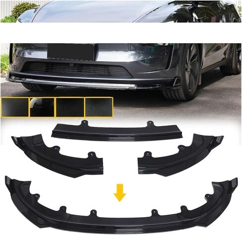 Car الأمامي الوفير أسفل الشفاه المفسد المفسد شفاه الشفاه مجموعات الجسم تناسب طراز Y Juniper 2025 الوفير واقي (أسود غير لامع) in Kuwait