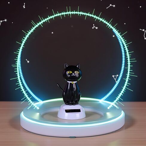 Black Solar Cat Kits Doll Dancing Cat Figure Car Ornament,Dancing Kits Ornament Solar Powered Car Dashboard Interior Decoration Desktop Decor Gift Window Party Car Desk Home Learning and Education in Saudi Arabia