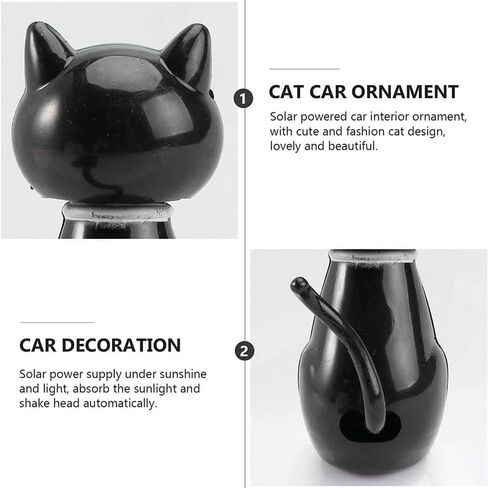Black Solar Cat Kits Doll Dancing Cat Figure Car Ornament,Dancing Kits Ornament Solar Powered Car Dashboard Interior Decoration Desktop Decor Gift Window Party Car Desk Home Learning and Education in Saudi Arabia