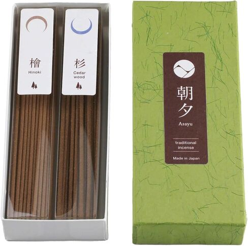 مجموعة بخور الغابات التقليدية من أسايو اليابانية (سرو هينوكي وخشب الأرز الياباني)، مصنوعة في اليابان عالية الجودة 2 في 1 - مجموعة بخور الغابة in Kuwait