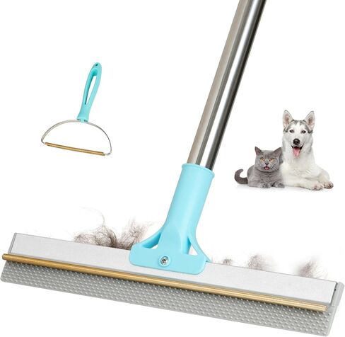 أشعل النار في السجاد لأداة إزالة الشعر للحيوانات الأليفة ، 2025 جيلًا جديدًا 2 في 1 TPU و Rake Rake Teeth Hair Remover مع مقبض طويل قابل للتعديل ، قابلة لإعادة الاستخدام ، Cat Dog Cleaner Brake Brake in Saudi Arabia