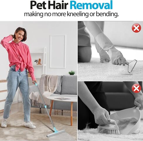 أشعل النار في السجاد لأداة إزالة الشعر للحيوانات الأليفة ، 2025 جيلًا جديدًا 2 في 1 TPU و Rake Rake Teeth Hair Remover مع مقبض طويل قابل للتعديل ، قابلة لإعادة الاستخدام ، Cat Dog Cleaner Brake Brake in Saudi Arabia