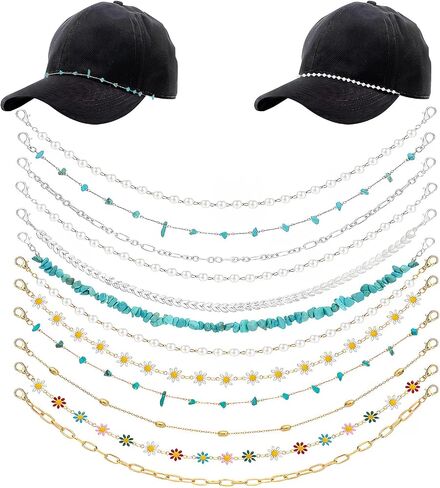 Newitin 12 قطعة سلاسل القبعات الشاحنة السائبة Trucket Hat Charms سلاسل معادن قابلة للفصل in Saudi Arabia