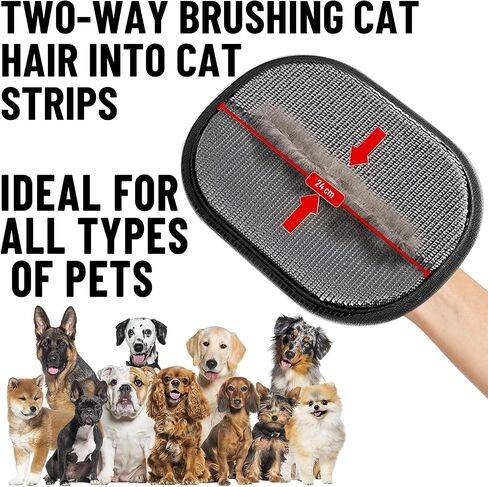 Ma Dreamiex Pet Hair Radival Glove for Cats & Dogs ، تم ترقيته حديثًا قابلة لإزالة الشعر الكهربائي القابل لإزالة الشعر الأليفة القفاز المحترف ، مجموعة من 4 قطع مع مقص الأظافر ، ملف معدني ، مشط. in Saudi Arabia