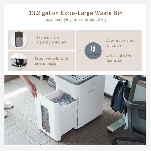Heavy Duty Paper Shredder: 400 Sheets Auto Feed - Micro Cut P5 Security - Jam Proof Document Shred Machine - 13.2 Gallon Pullout Basket with Wheels for Home/Office/Commercial Use in Saudi Arabia