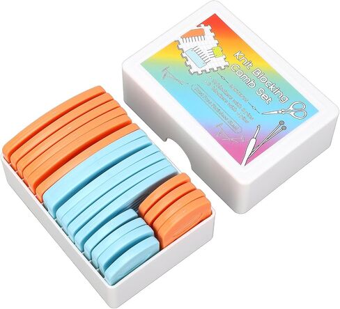 Knit Blocking Comb Set Stainless Steel Knitting Block Pins with Plastic Case for Accurate Shaping and Even Stretching of Sweaters and Needlework 20PCS White in Saudi Arabia