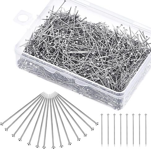1000pcs إبر مستقيمة للخياطة - إبر اليد الحادة من الفولاذ المقاوم للصدأ ، عالمي للنسيج ، والجلد ، وحراني DIY in Kuwait