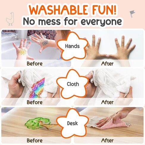12 Twistable Crayons - Non Toxic, Washable Crayons for Toddlers, Kids Ages 3-8 - Easy To Hold - Perfect Coloring Gift for Boys and Girls - Unleash Colorful Fun in Kuwait