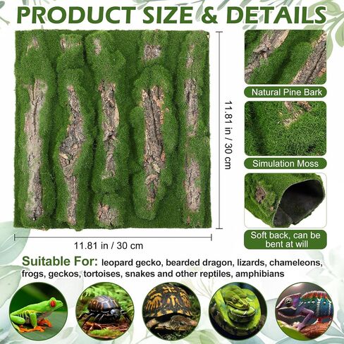 Reptile Plants for Terrarium Bearded Dragon Includes Moss Bark Hanging Plant Vines Artificial Leaves Flexible Vines Jungle Climbing Branch for Leopard Gecko Tank Decor in Saudi Arabia