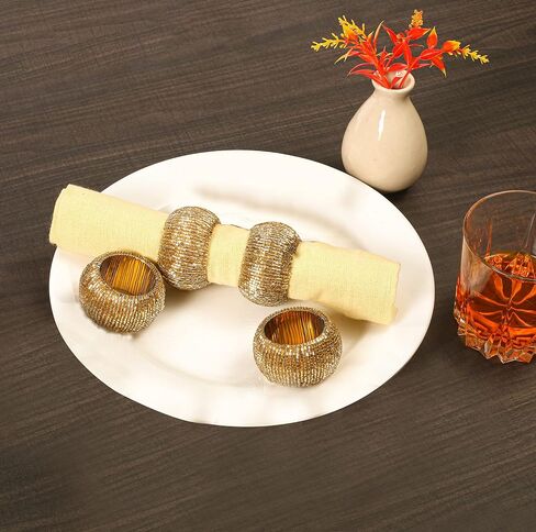 Rattan Napkin Rings Set of 24 for Wedding Party Decoration, Napkin Holder for Table Decoration, Christmas Table Decorations, Thanksgiving Home Decor (Brown) in Saudi Arabia