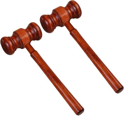 2 PCS Wood Judge Gavels Court Court Gavels Wooden Judge Hammers Wood Hammer Props Judge Assue Assume for Lawyer Courtroom ، Sale Auction 3.2 × 6 × 17.4 cm in Kuwait