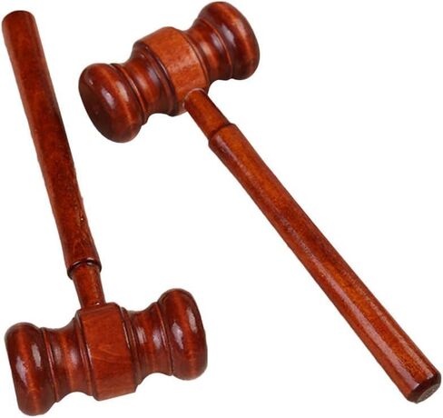 2 PCS Wood Judge Gavels Court Court Gavels Wooden Judge Hammers Wood Hammer Props Judge Assue Assume for Lawyer Courtroom ، Sale Auction 3.2 × 6 × 17.4 cm in Kuwait
