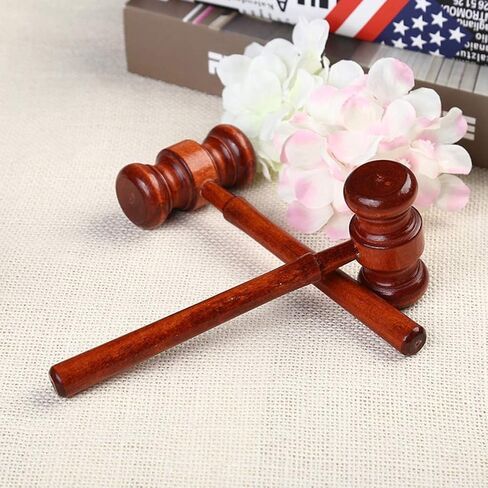 2 PCS Wood Judge Gavels Court Court Gavels Wooden Judge Hammers Wood Hammer Props Judge Assue Assume for Lawyer Courtroom ، Sale Auction 3.2 × 6 × 17.4 cm in Kuwait
