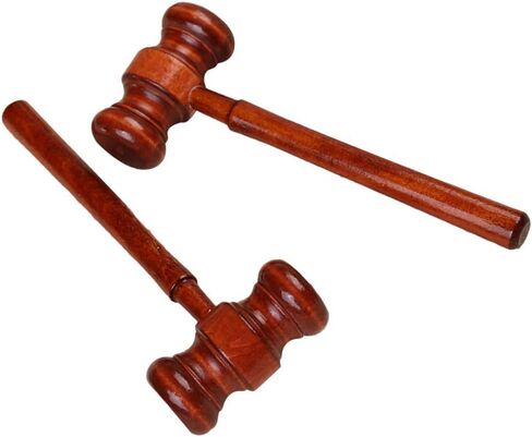 2 PCS Wood Judge Gavels Court Court Gavels Wooden Judge Hammers Wood Hammer Props Judge Assue Assume for Lawyer Courtroom ، Sale Auction 3.2 × 6 × 17.4 cm in Kuwait
