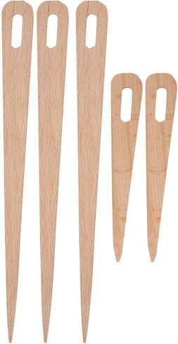 Kodrily 5pcs نسج الإبر ، مجموعة أدوات نسج الخشب الكبيرة ، شوكة الحياكة الزان ، أداة خشب يدوية DIY ، إبر محمولة نسج العصي للحرف اليدوية للخياطة الغزل in Kuwait