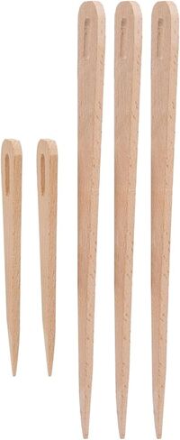 Kodrily 5pcs نسج الإبر ، مجموعة أدوات نسج الخشب الكبيرة ، شوكة الحياكة الزان ، أداة خشب يدوية DIY ، إبر محمولة نسج العصي للحرف اليدوية للخياطة الغزل in Kuwait