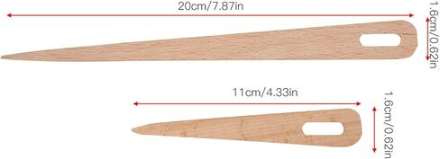 Kodrily 5pcs نسج الإبر ، مجموعة أدوات نسج الخشب الكبيرة ، شوكة الحياكة الزان ، أداة خشب يدوية DIY ، إبر محمولة نسج العصي للحرف اليدوية للخياطة الغزل in Kuwait