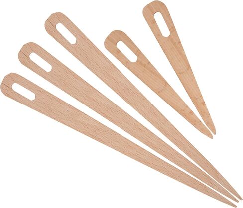 Kodrily 5pcs نسج الإبر ، مجموعة أدوات نسج الخشب الكبيرة ، شوكة الحياكة الزان ، أداة خشب يدوية DIY ، إبر محمولة نسج العصي للحرف اليدوية للخياطة الغزل in Kuwait