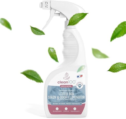 Cat Sterter Box Cleaner & Proine Odor Eliminator | 100 ٪ طبيعية للبول إنزيم أنزيم رذاذ - مزيل للحيوانات الأليفة والرائحة للسجاد ، والخشب الصلب ، والملابس ، والأثاث (1 ، 25.4 أوقية) in Kuwait