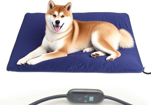 Pet Heating Pad for Cats & Small Dogs -18x18 Inch, 6 Heat Levels with Timer, Waterproof, Removable Washable Cover, Chew-Proof Cord, Digital Display in Kuwait