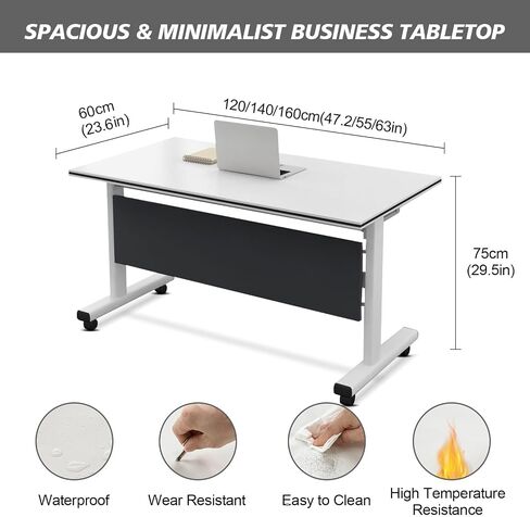 Modern Folding Conference Table, Connecting Office Conference Room Table for 2-10 Person Modular Office Training Tables for Classroom Conference Room (4 Pack 63" L * 23.6" W *29.5" H) in Saudi Arabia