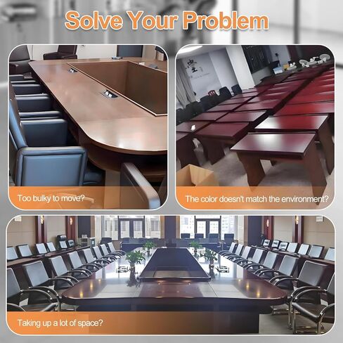 Modern Folding Conference Table, Connecting Office Conference Room Table for 2-10 Person Modular Office Training Tables for Classroom Conference Room (4 Pack 63" L * 23.6" W *29.5" H) in Saudi Arabia