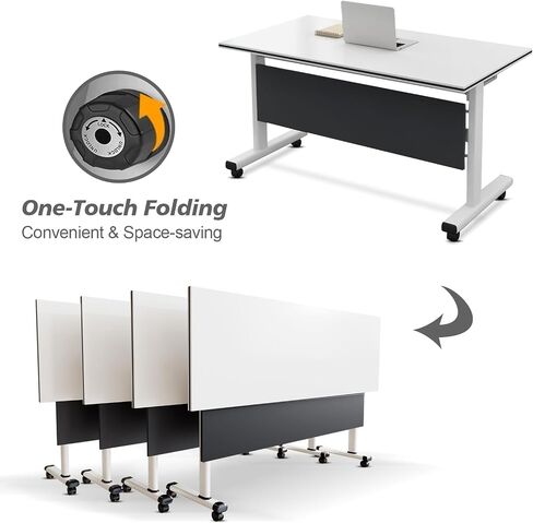 Modern Folding Conference Table, Connecting Office Conference Room Table for 2-10 Person Modular Office Training Tables for Classroom Conference Room (4 Pack 63" L * 23.6" W *29.5" H) in Saudi Arabia