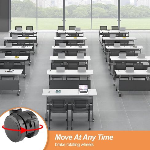 Modern Folding Conference Table, Connecting Office Conference Room Table for 2-10 Person Modular Office Training Tables for Classroom Conference Room (4 Pack 63" L * 23.6" W *29.5" H) in Saudi Arabia