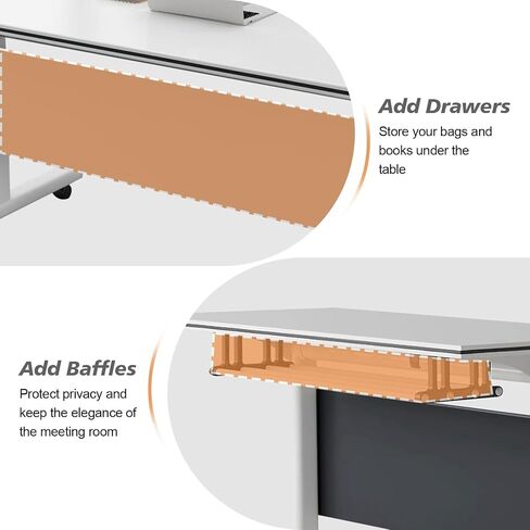 Modern Folding Conference Table, Connecting Office Conference Room Table for 2-10 Person Modular Office Training Tables for Classroom Conference Room (4 Pack 63" L * 23.6" W *29.5" H) in Saudi Arabia