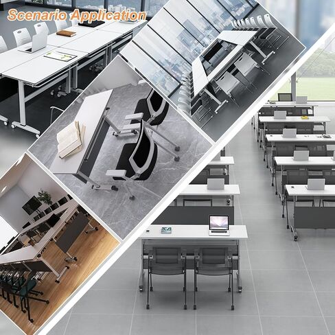 Modern Folding Conference Table, Connecting Office Conference Room Table for 2-10 Person Modular Office Training Tables for Classroom Conference Room (4 Pack 63" L * 23.6" W *29.5" H) in Saudi Arabia